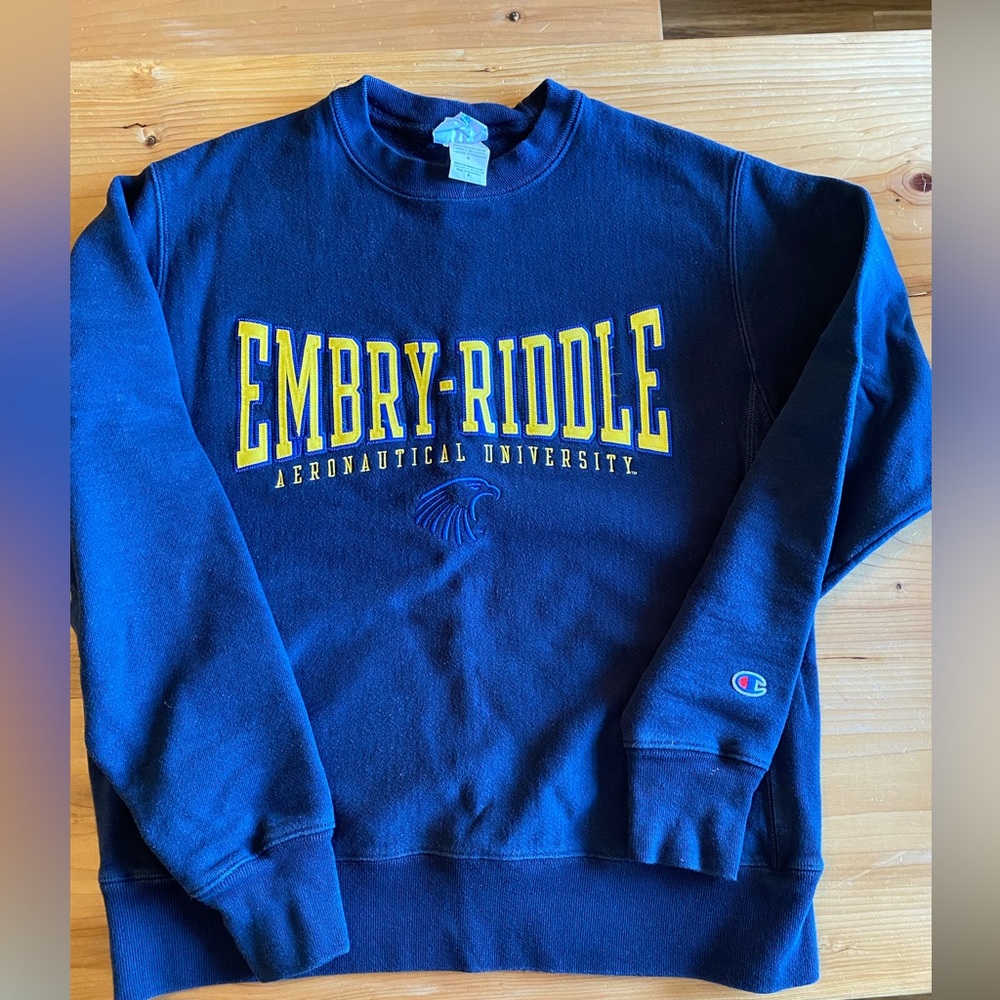Embry Riddle Aeronautical University Champion Navy Reverse Weave Sweatshirt